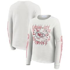 Kansas City Chiefs WEAR by Erin Andrews Women's Graphic Waffle Long-Sleeve T-Shirt - White for sale