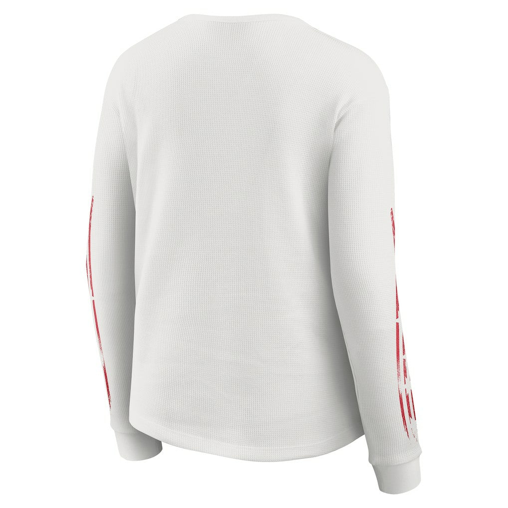 Kansas City Chiefs WEAR by Erin Andrews Women's Graphic Waffle Long-Sleeve T-Shirt - White for sale