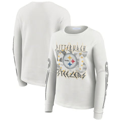 Pittsburgh Steelers WEAR by Erin Andrews Women's Graphic Waffle Long-Sleeve T-Shirt - White online