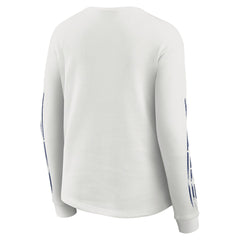 New York Giants WEAR by Erin Andrews Women's Graphic Waffle Long-Sleeve T-Shirt - White discount