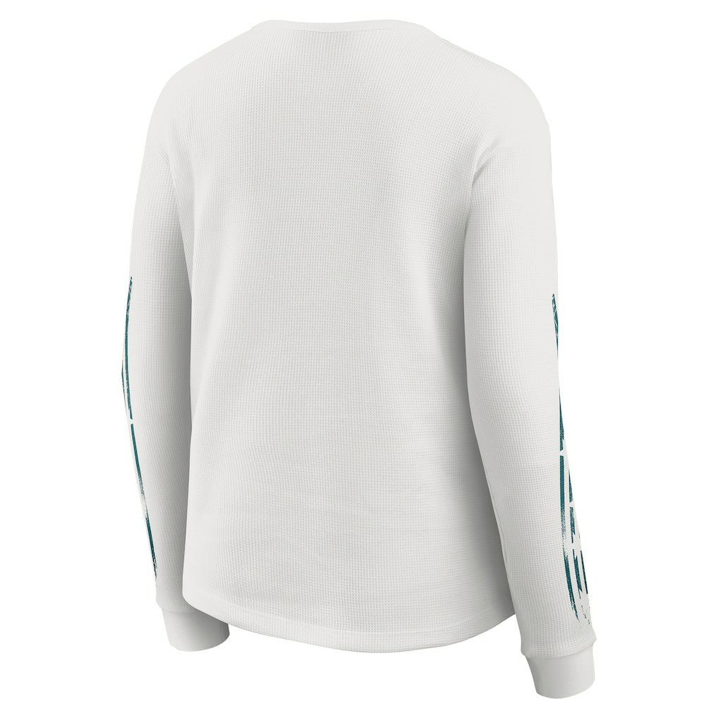 Philadelphia Eagles WEAR by Erin Andrews Women's Graphic Waffle Long-Sleeve T-Shirt - White sale