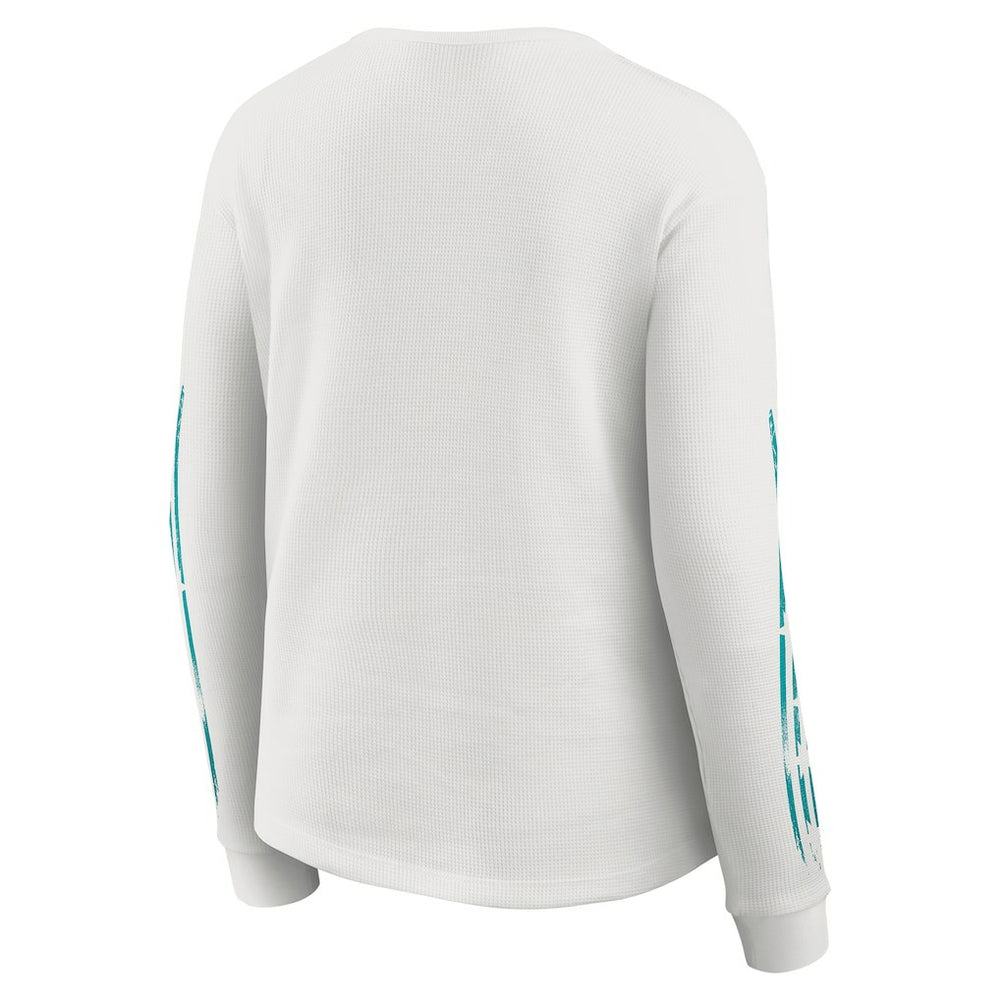 Miami Dolphins WEAR by Erin Andrews Women's Graphic Waffle Long-Sleeve T-Shirt - White outlet