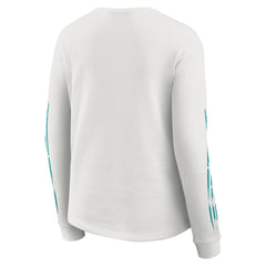 Miami Dolphins WEAR by Erin Andrews Women's Graphic Waffle Long-Sleeve T-Shirt - White outlet