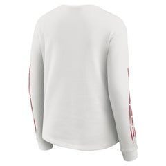 San Francisco 49ers WEAR by Erin Andrews Women's Graphic Waffle Long-Sleeve T-Shirt - White outlet