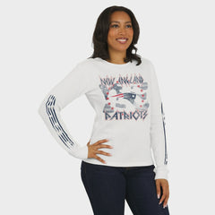 New England Patriots WEAR by Erin Andrews Women's Graphic Waffle Long-Sleeve T-Shirt - White outlet