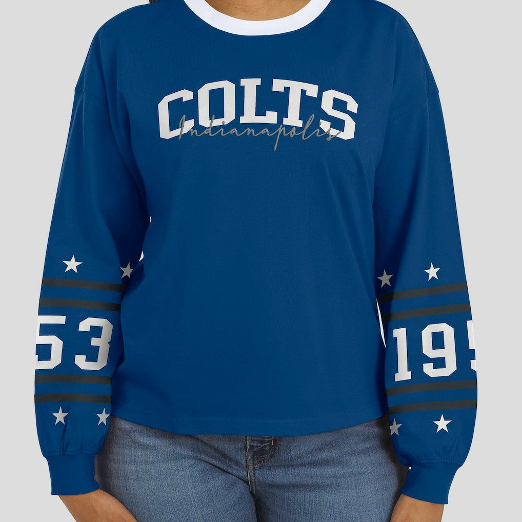 Indianapolis Colts WEAR by Erin Andrews Women's Sport Long-Sleeve T-Shirt - Royal outlet