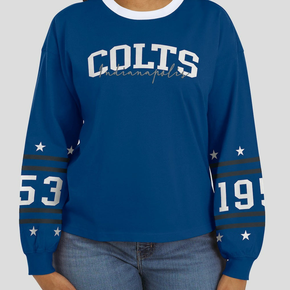 Indianapolis Colts WEAR by Erin Andrews Women's Sport Long-Sleeve T-Shirt - Royal outlet