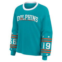 Miami Dolphins WEAR by Erin Andrews Women's Sport Long-Sleeve T-Shirt - Aqua discount