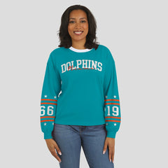 Miami Dolphins WEAR by Erin Andrews Women's Sport Long-Sleeve T-Shirt - Aqua discount