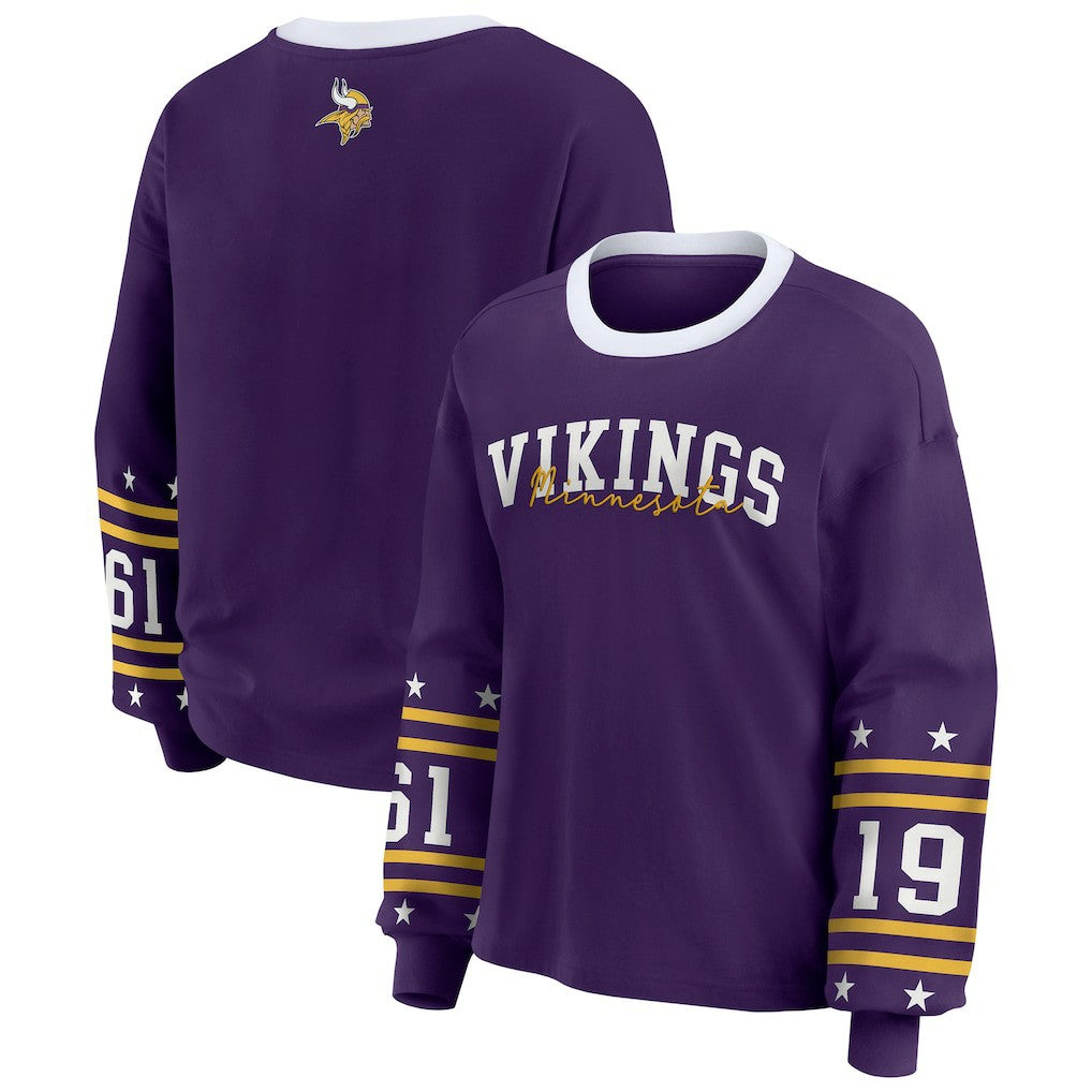 Minnesota Vikings WEAR by Erin Andrews Women's Sport Long-Sleeve T-Shirt - Purple outlet