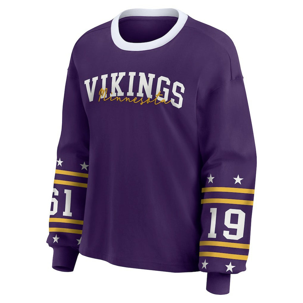 Minnesota Vikings WEAR by Erin Andrews Women's Sport Long-Sleeve T-Shirt - Purple outlet