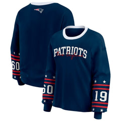 New England Patriots WEAR by Erin Andrews Women's Sport Long-Sleeve T-Shirt - Navy sale
