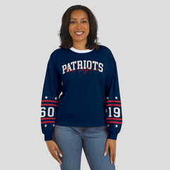 New England Patriots WEAR by Erin Andrews Women's Sport Long-Sleeve T-Shirt - Navy sale