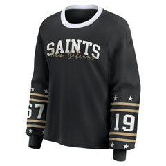 New Orleans Saints WEAR by Erin Andrews Women's Sport Long-Sleeve T-Shirt - Black cheap