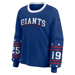New York Giants WEAR by Erin Andrews Women's Sport Long-Sleeve T-Shirt - Royal outlet