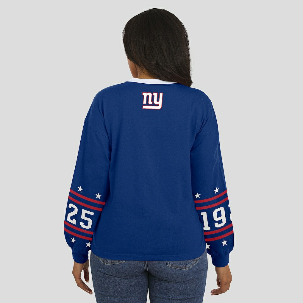 New York Giants WEAR by Erin Andrews Women's Sport Long-Sleeve T-Shirt - Royal outlet