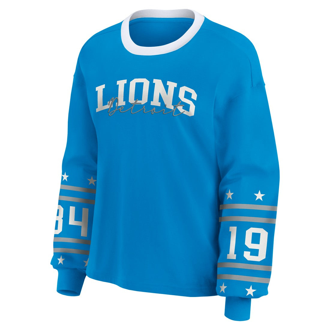 Detroit Lions WEAR by Erin Andrews Women's Sport Long-Sleeve T-Shirt - Blue outlet