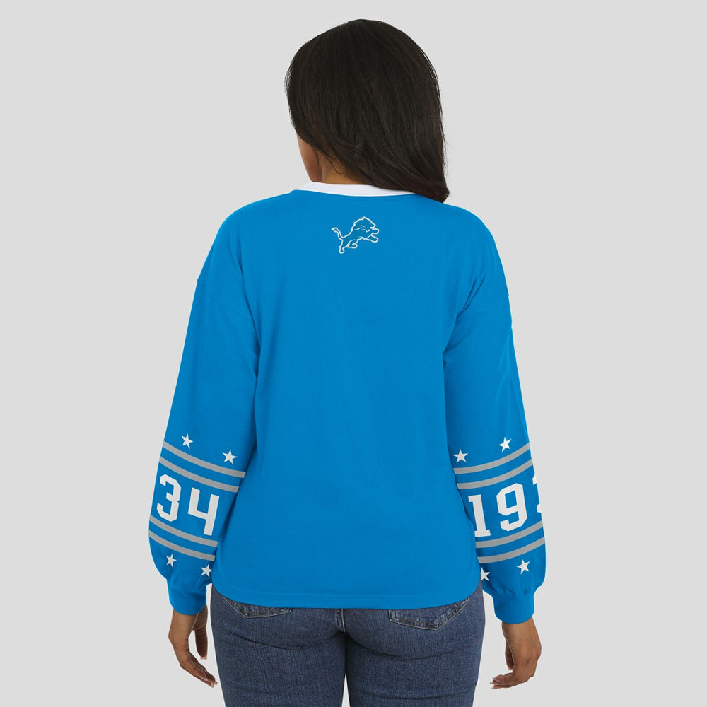 Detroit Lions WEAR by Erin Andrews Women's Sport Long-Sleeve T-Shirt - Blue outlet
