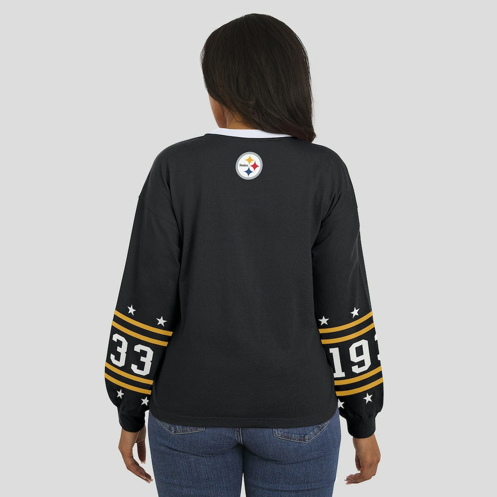 Pittsburgh Steelers WEAR by Erin Andrews Women's Sport Long-Sleeve T-Shirt - Black on sale