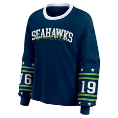 Seattle Seahawks WEAR by Erin Andrews Women's Sport Long-Sleeve T-Shirt - College Navy outlet