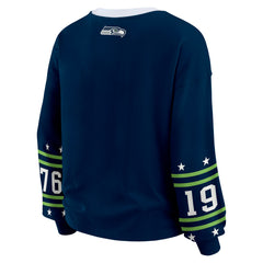 Seattle Seahawks WEAR by Erin Andrews Women's Sport Long-Sleeve T-Shirt - College Navy outlet