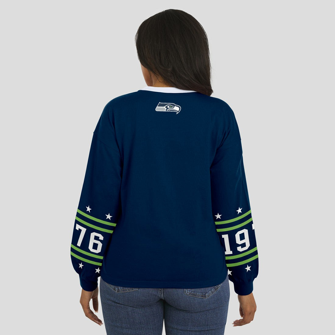 Seattle Seahawks WEAR by Erin Andrews Women's Sport Long-Sleeve T-Shirt - College Navy outlet