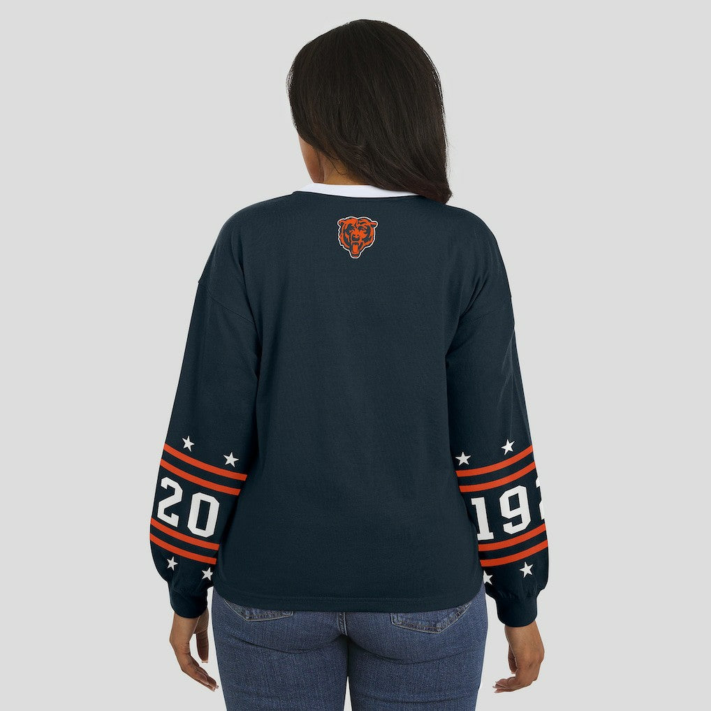 Chicago Bears WEAR by Erin Andrews Women's Sport Long-Sleeve T-Shirt - Navy sale