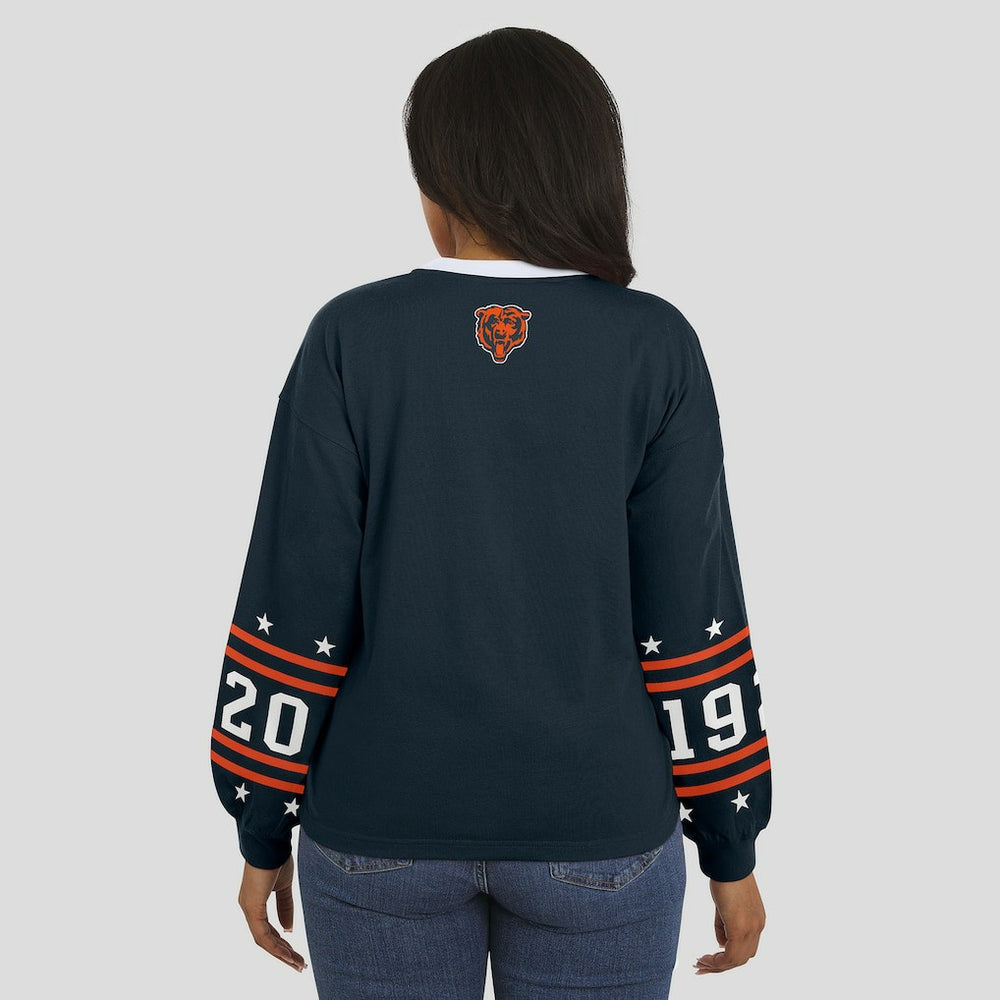 Chicago Bears WEAR by Erin Andrews Women's Sport Long-Sleeve T-Shirt - Navy sale
