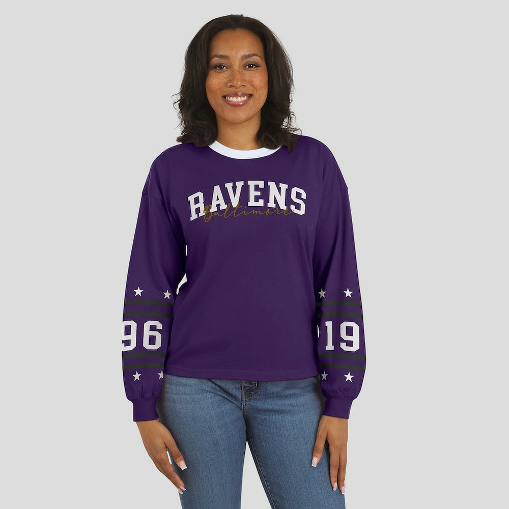 Baltimore Ravens WEAR by Erin Andrews Women's Sport Long-Sleeve T-Shirt - Purple outlet