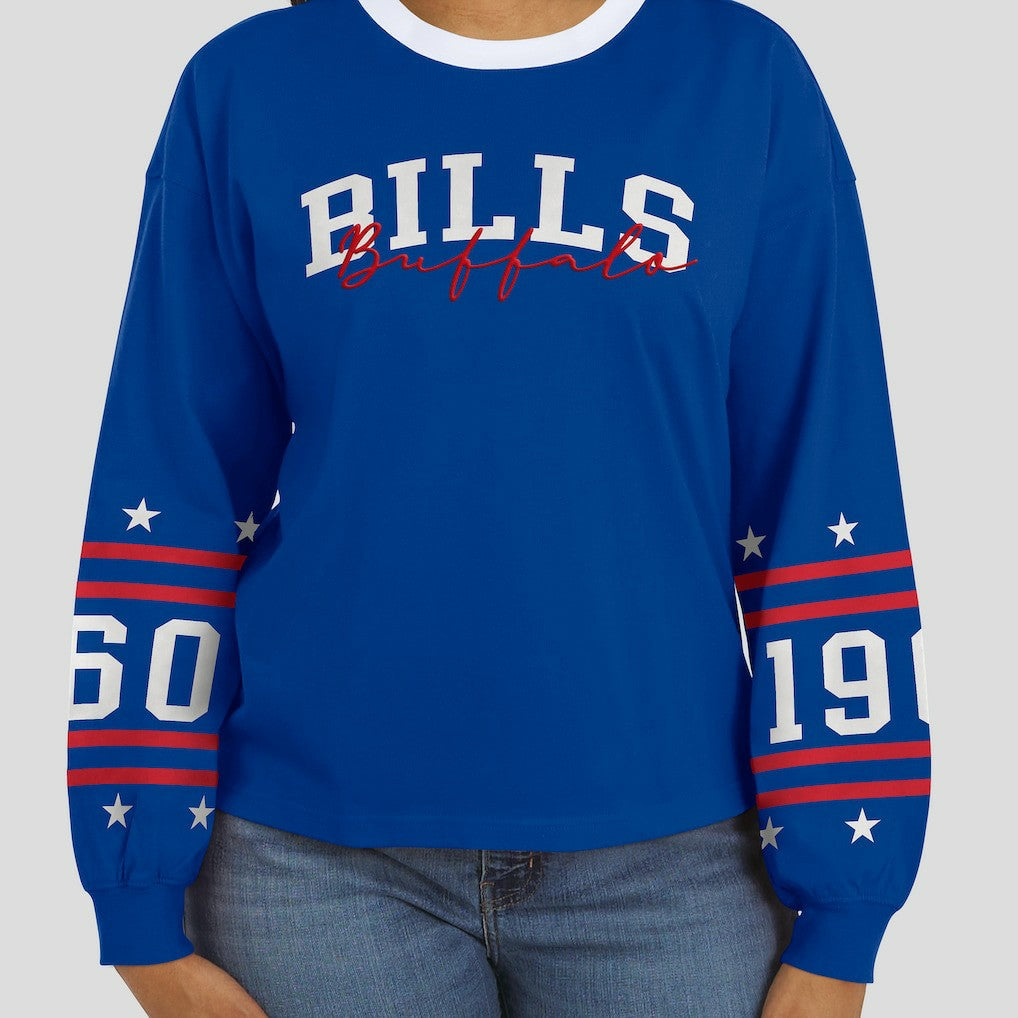 Buffalo Bills WEAR by Erin Andrews Women's Sport Long-Sleeve T-Shirt - Royal discount