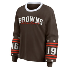 Cleveland Browns WEAR by Erin Andrews Women's Sport Long-Sleeve T-Shirt - Brown cheap