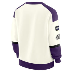 Baltimore Ravens WEAR by Erin Andrews Women's Racing Crew V-Neck Sweatshirt - Cream cheap