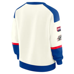 Buffalo Bills WEAR by Erin Andrews Women's Racing Crew V-Neck Sweatshirt - Cream sale