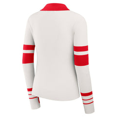 Kansas City Chiefs WEAR by Erin Andrews Women's Ribbed Henley Polo Sweater - White on sale