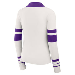 Minnesota Vikings WEAR by Erin Andrews Women's Ribbed Henley Polo Sweater - White on sale