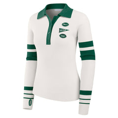 New York Jets WEAR by Erin Andrews Women's Ribbed Henley Polo Sweater - White online