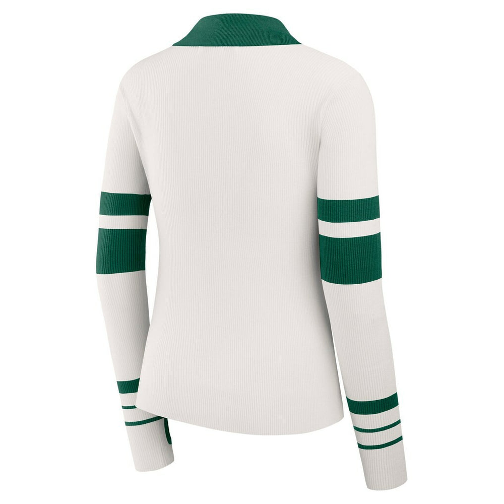 New York Jets WEAR by Erin Andrews Women's Ribbed Henley Polo Sweater - White online