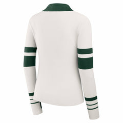 Green Bay Packers WEAR by Erin Andrews Women's Ribbed Henley Polo Sweater - White online