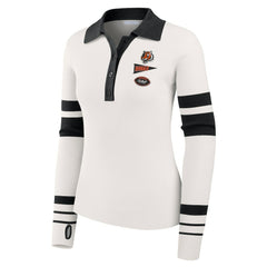 Cincinnati Bengals WEAR by Erin Andrews Women's Ribbed Henley Polo Sweater - White for sale