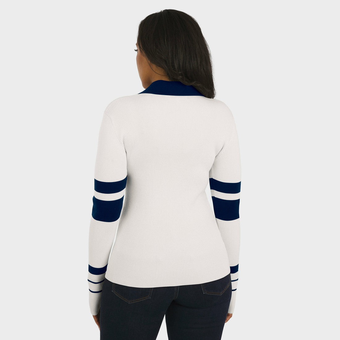 Denver Broncos WEAR by Erin Andrews Women's Ribbed Henley Polo Sweater - White online