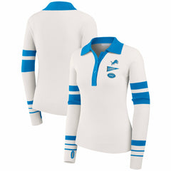 Detroit Lions WEAR by Erin Andrews Women's Ribbed Henley Polo Sweater - White on sale