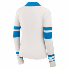 Detroit Lions WEAR by Erin Andrews Women's Ribbed Henley Polo Sweater - White on sale