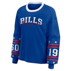 Buffalo Bills WEAR by Erin Andrews Women's Plus Size Sport Long-Sleeve T-Shirt - Royal on sale