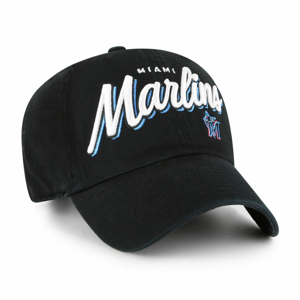 Miami Marlins Women's Ariana Clean Up Adjustable Hat - Black | 47 brand