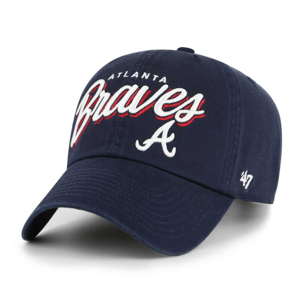 Atlanta Braves Women's Ariana Clean Up Adjustable Hat - Navy | 47 brand