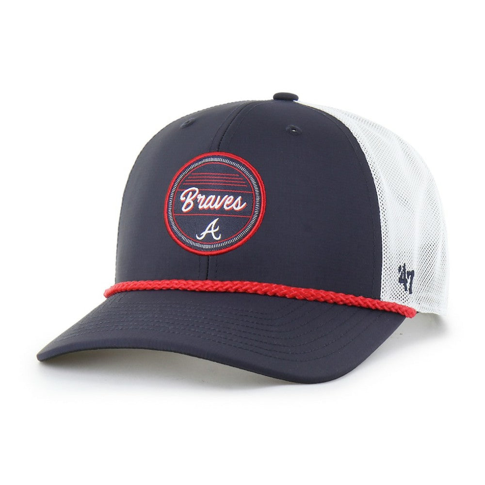 Atlanta Braves Fairway Trucker Adjustable Hat - Navy/White | 47 brand