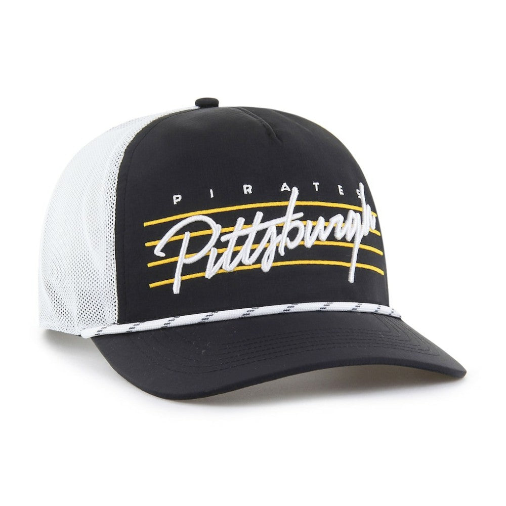 Pittsburgh Pirates Brrr Downburst Mesh Hitch Adjustable Hat - Black | 47 brand