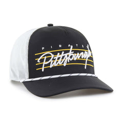 Pittsburgh Pirates Brrr Downburst Mesh Hitch Adjustable Hat - Black | 47 brand