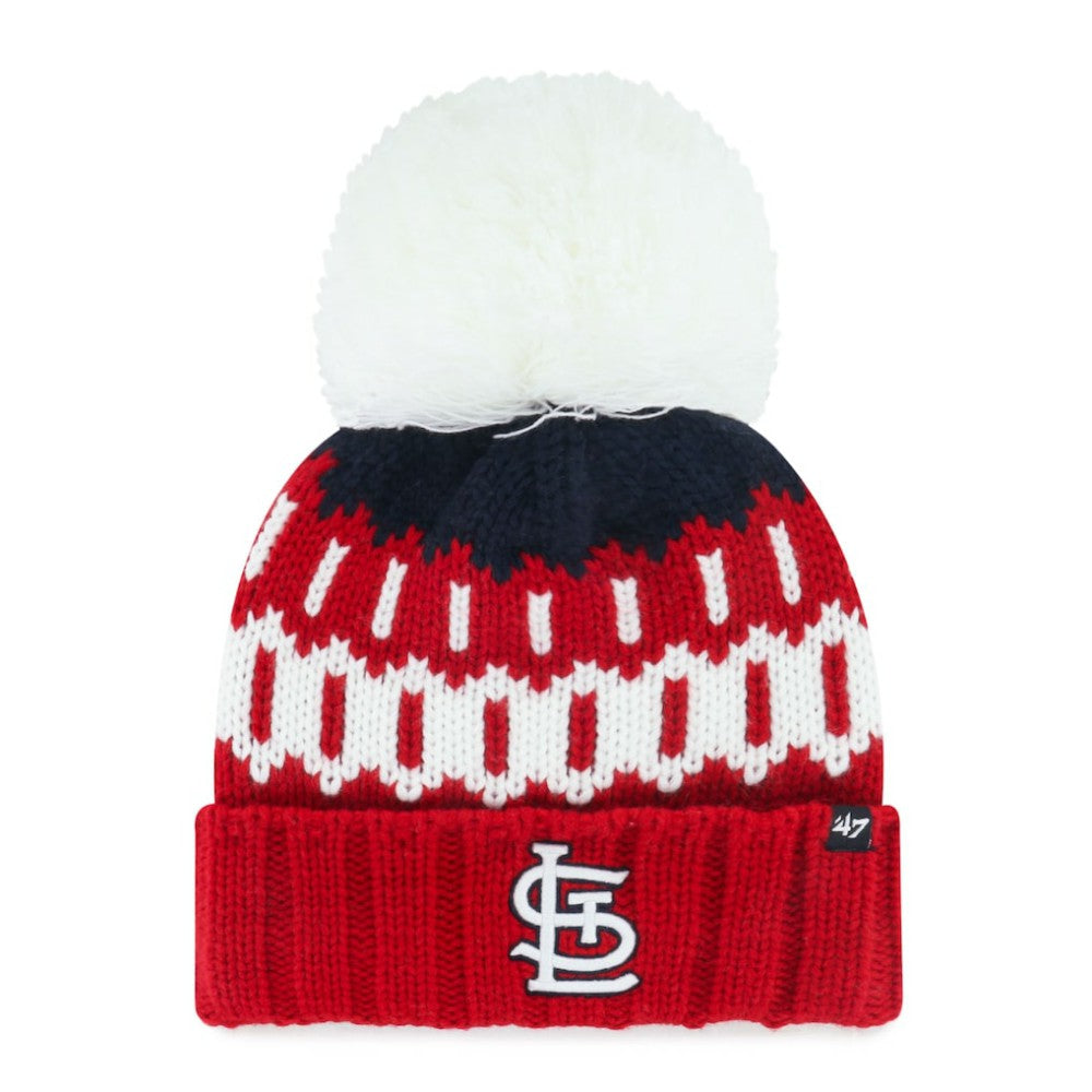 St. Louis Cardinals Women's Felicity Cuffed Knit Hat with Pom - Red | 47 brand