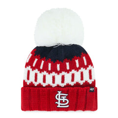 St. Louis Cardinals Women's Felicity Cuffed Knit Hat with Pom - Red | 47 brand